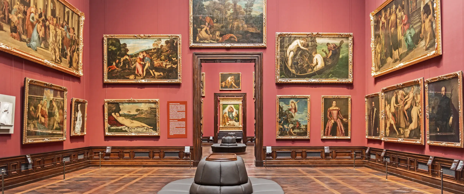View into the Old Masters Picture Gallery with "Sistine Madonna" by Raphael